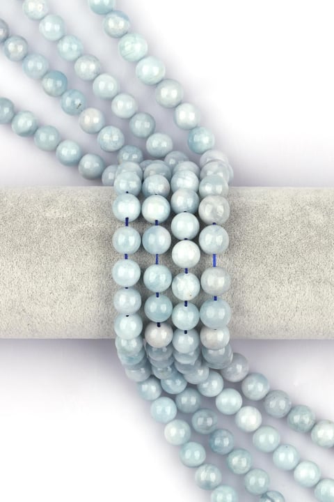 Akuamarin ( A Kalite ) Doğal Taş Dizi 10 mm Küre Kesim