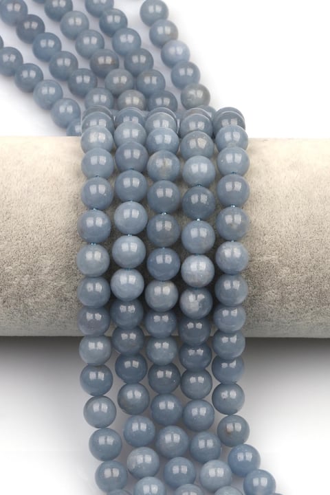 Anjelit (A Kalite) Doğal Taş Dizi 8 mm Küre Kesim