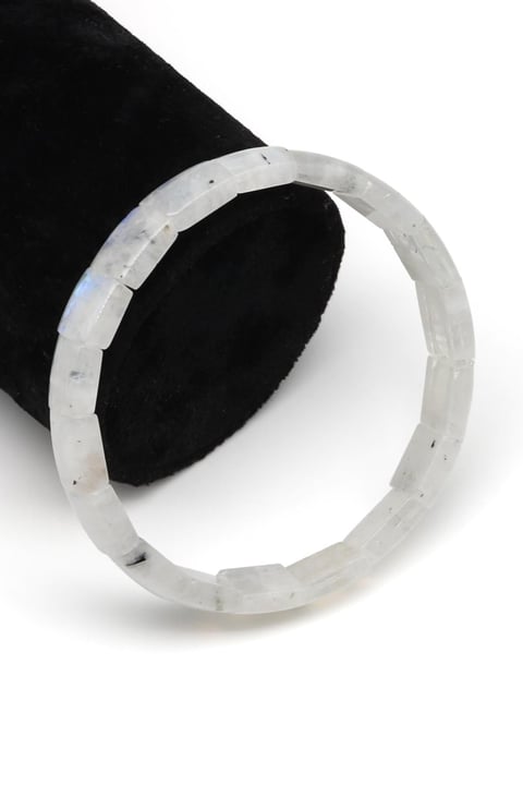 Ay Taşı Doğal Taş Bileklik 9 x 12 mm Özel Kesim