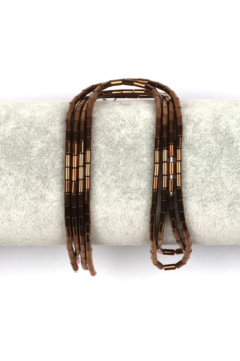 Bakır Renk Hematit Dizi 2 x 4 mm Boru Kesim
