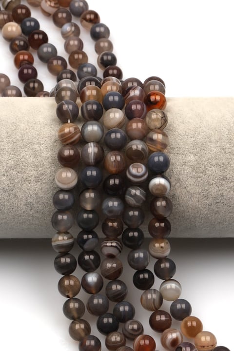 Botswana Akik Doğal Taş Dizi 8 mm Küre Kesim - DZ-0930