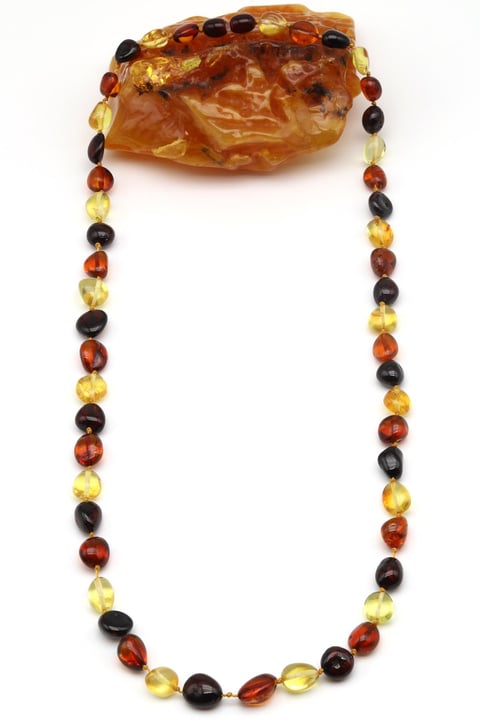 Damla Kehribar Kolye – 56 cm