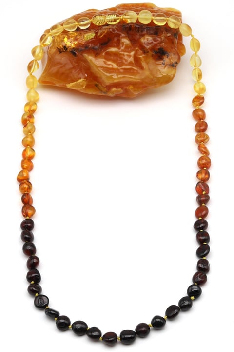 Damla Kehribar Kolye – 58 cm