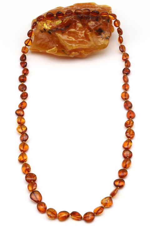 Damla Kehribar Kolye – 60 cm