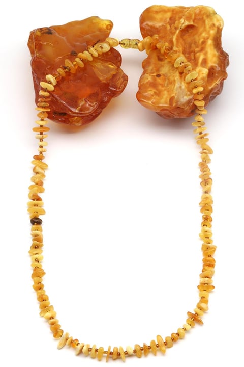 Damla Kehribar Kolye – 62 cm