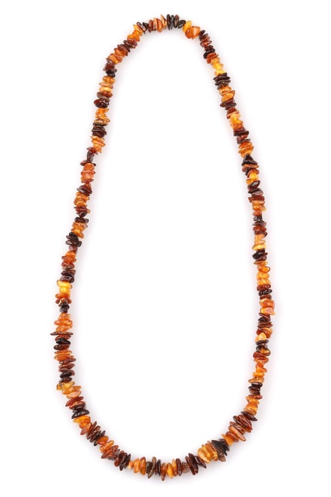 Damla Kehribar Kolye – 64 cm