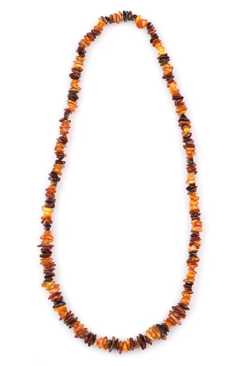 Damla Kehribar Kolye – 64 cm