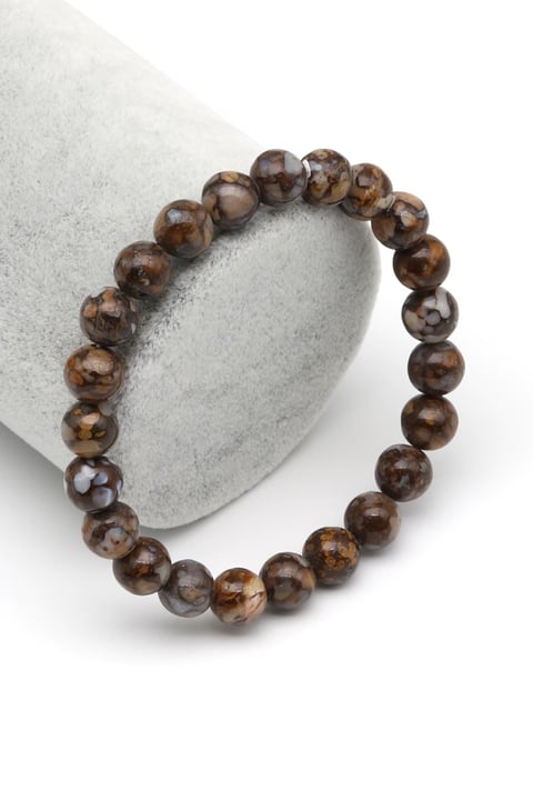 Fire Lace Opal Doğal Taş Bileklik 8 mm Küre Kesim