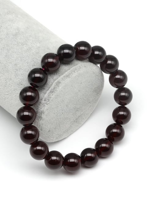 Garnet Doğal Taş Bileklik 11 mm Küre Kesim