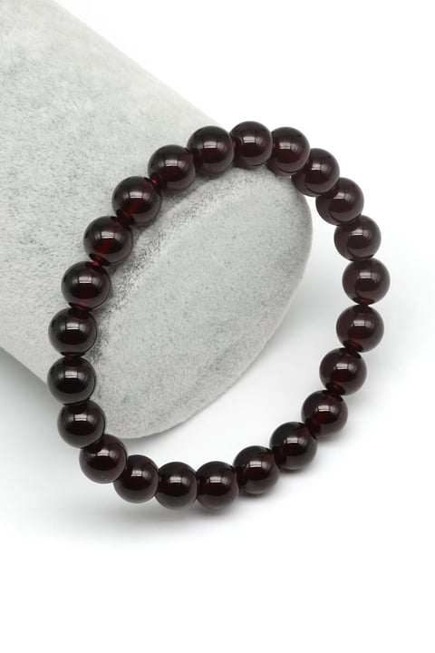 Garnet Doğal Taş Bileklik 8 mm Küre Kesim