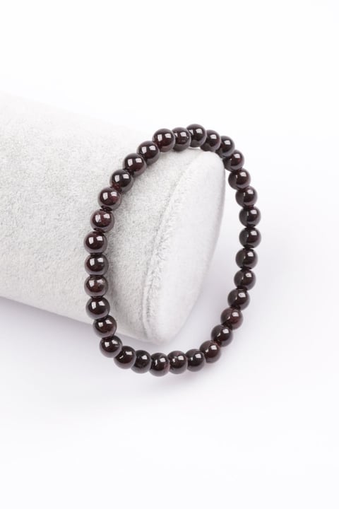 Garnet - Lal Doğal Taş Bileklik 6 mm Küre Kesim