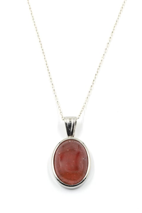 Glass Filled Ruby ( Yakut ) Doğal Taş 925 Ayar Gümüş Kolye
