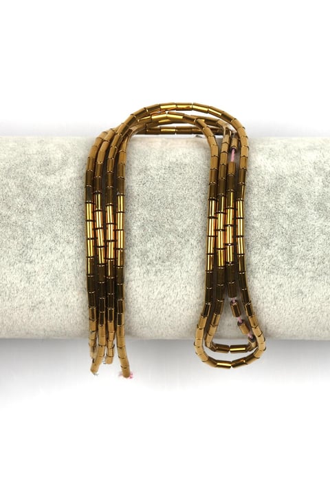 Gold Renk Hematit Dizi 2 x 4 mm Boru Kesim