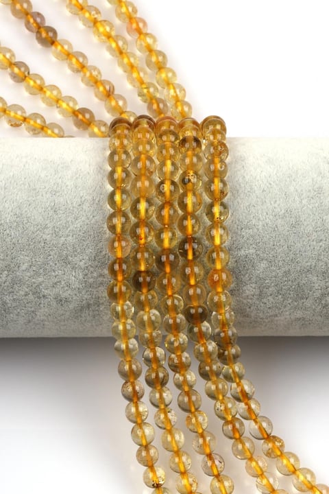 Gold Rutil Kuvars Doğal Taş Dizi 6 mm Küre Kesim