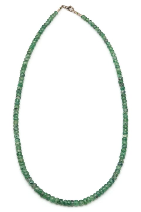 Green Beril Doğal Taş 925 Ayar Gümüş Kolye