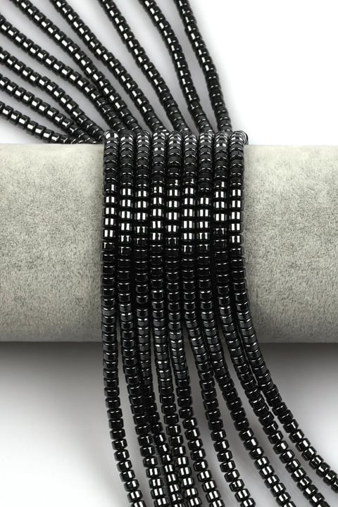 Hematit Dizi 3 x 4 mm Rondel Kesim