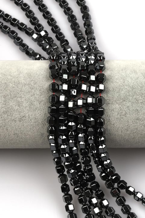 Hematit Dizi 5 x 6 mm Fasetli Huni Kesim