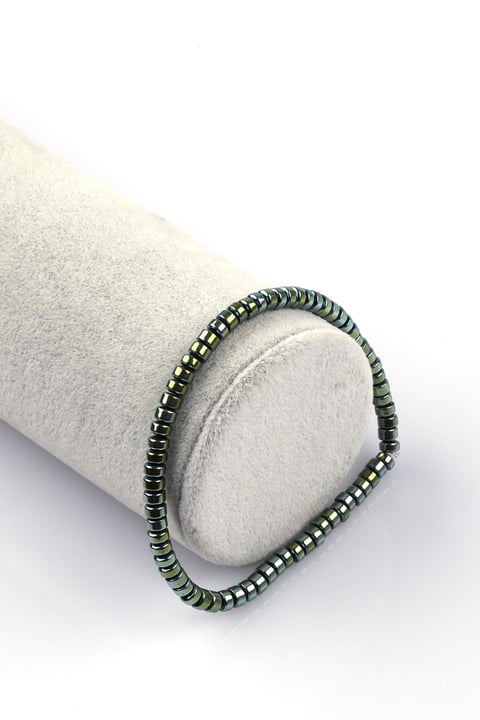 Hematit Doğal Taş Bileklik 2 x 4 mm Rondel Kesim