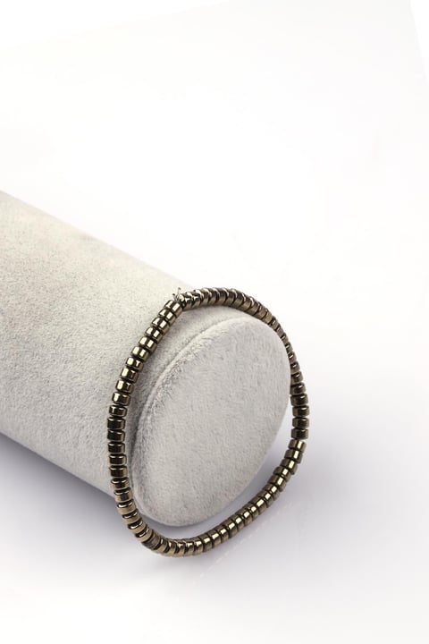 Hematit Doğal Taş Bileklik 2 x 4 mm Rondel Kesim