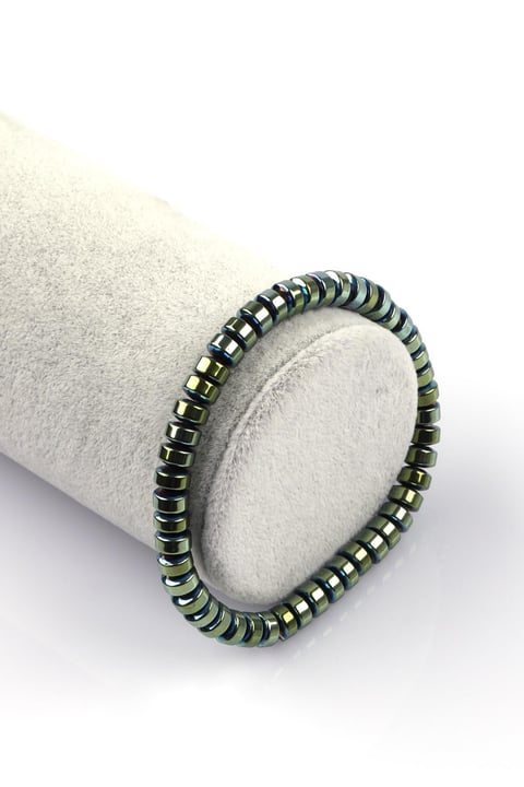 Hematit Doğal Taş Bileklik 3 x 6 mm Rondel Kesim