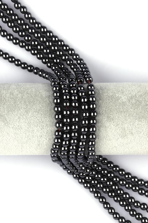 Hematit Doğal Taş Dizi 6 mm Küre Kesim