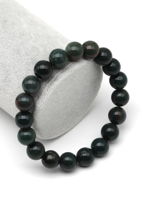 Kan Taşı Doğal Taş Bileklik 10 mm Küre Kesim - BLK-2198