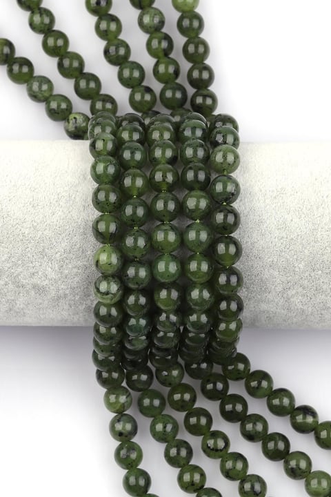 Kanada Yeşim (AA Kalite) Doğal Taş Dizi 8 mm Küre Kesim - D-0122-01