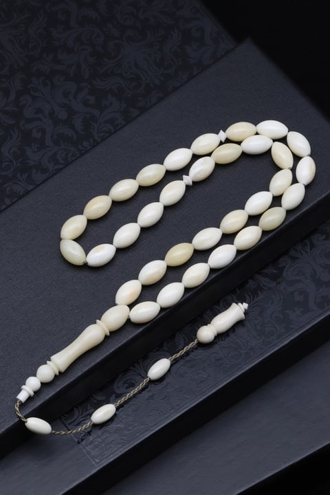 Kemik Tesbih 7 x 12 mm Arpa Kesim T-1899