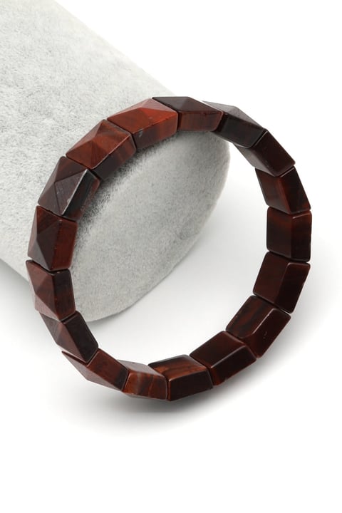 Kırmızı Kaplan Gözü Doğal Taş Bileklik 12 x 12 mm Özel Kesim - BLK-2396