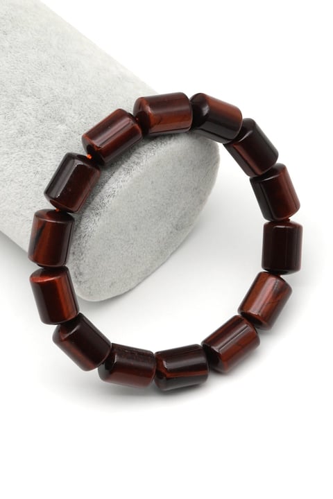 Kırmızı Kaplan Gözü Doğal Taş Bileklik 10 x 14 mm Özel Kesim - BLK-2449