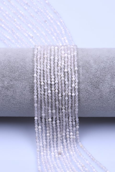 Kristal Kuvars Doğal Taş Dizi 2 mm Fasetli Küre Kesim - DZ-1570