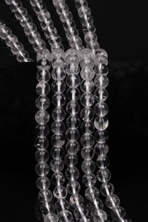 Kristal Kuvars Doğal Taş Dizi 8 mm Küre Kesim - DZ-0929