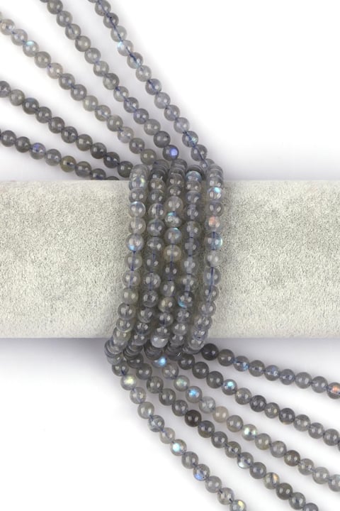Labradorit ( A Kalite ) Doğal Taş Dizi 6 mm Küre Kesim