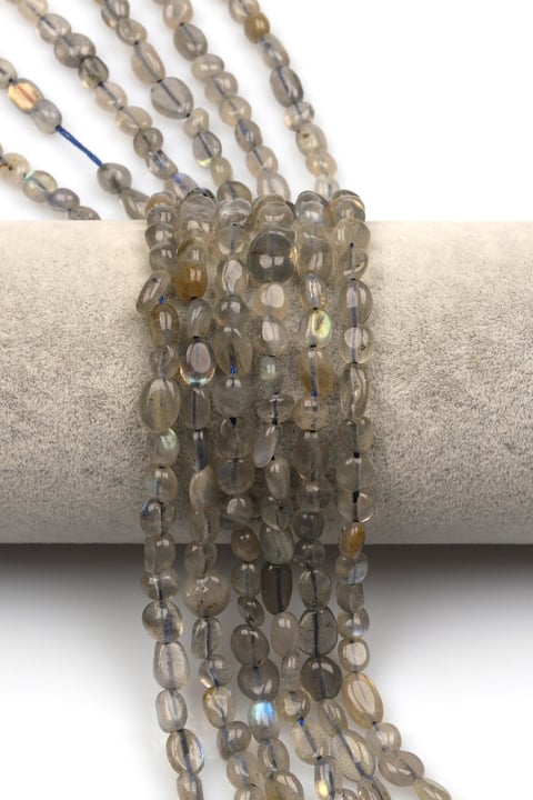 Labradorit Doğal Taş Dizi 5 x 8 mm Mercimek Kesim - DZ-1271