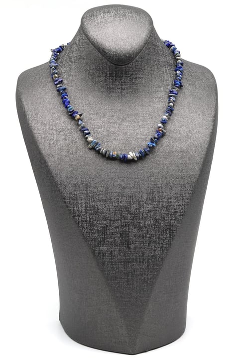 Lapis Lazuli ( Çelik Klipsli ) Doğal Taş Kırıktaş Kolye 