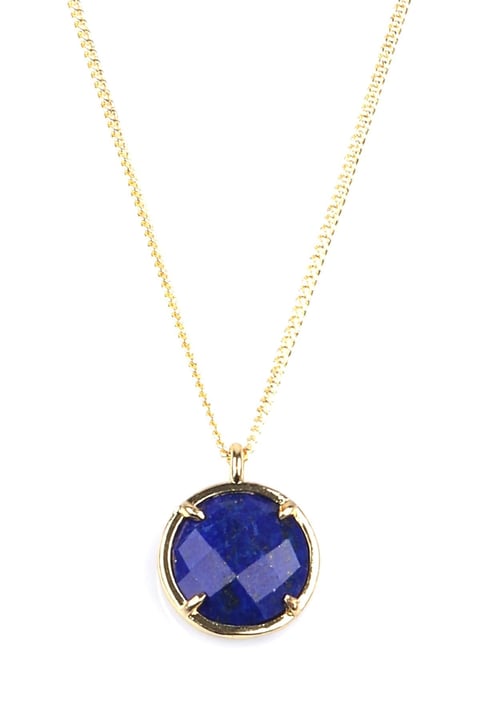 Lapis Lazuli Doğal Taş Gold Renkli Kolye
