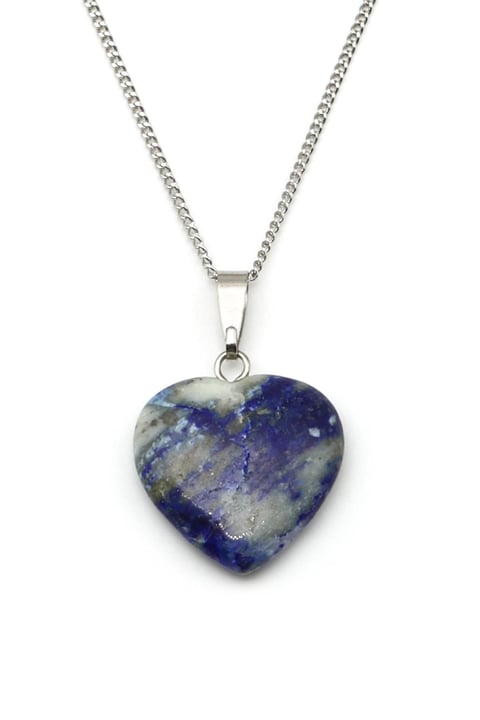 Lapis Lazuli Doğal Taş Kalp Model Kolye