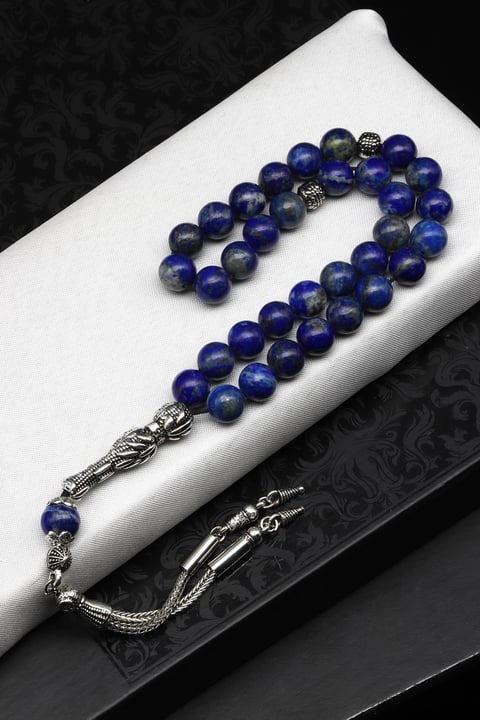 Lapis Lazuli Doğal Taş Tesbih 8 mm Küre Kesim