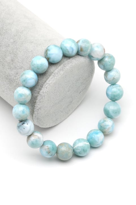 Larimar Doğal Taş Bileklik 11 mm Küre Kesim - BLK-2001