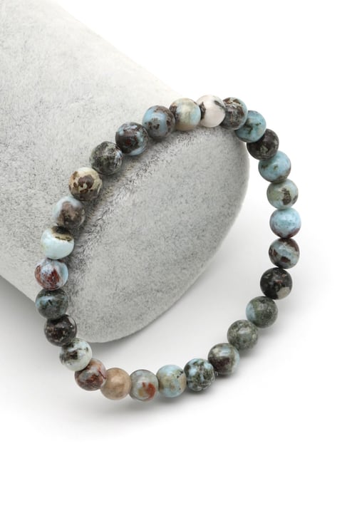 Larimar Doğal Taş Bileklik 6 mm Küre Kesim - BLK-2187