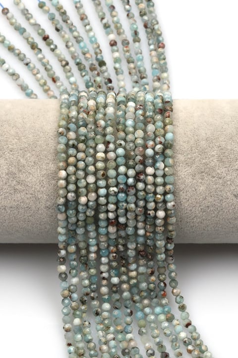 Larimar Doğal Taş Dizi 3 mm Fasetli Küre Kesim - DZ-1284