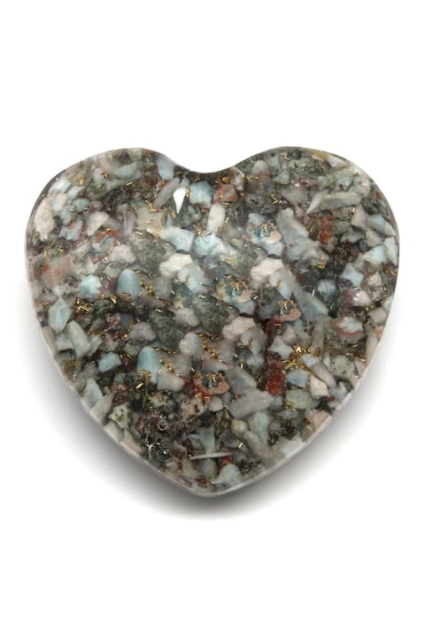 Larimar Taşından Orgonit Kalp