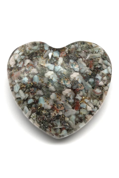 Larimar Taşından Orgonit Kalp
