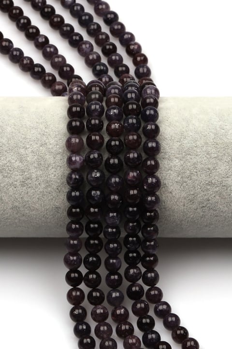 Lepidolit Doğal Taş Dizi 6 mm Küre Kesim - DZ-0860