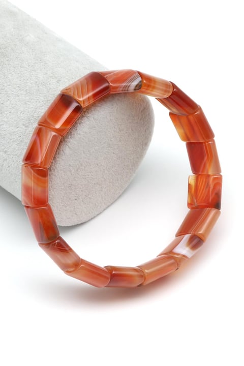Madagaskar Akik Doğal Taş Bileklik 12 x 15 mm Özel Kesim
