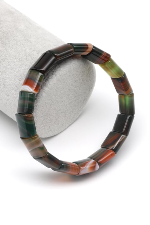 Madagaskar Akik Doğal Taş Bileklik 12 x 14 mm Özel Kesim