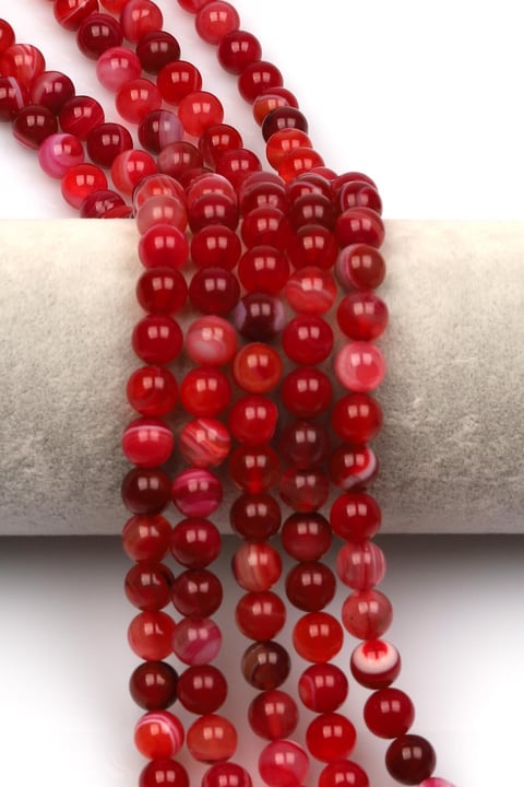 Madagaskar Akik Doğal Taş Dizi 8 mm Küre Kesim
