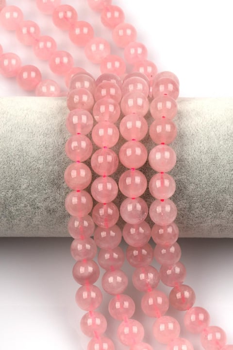 Madagaskar Pembe Kuvars Doğal Taş Dizi 10 mm Küre Kesim