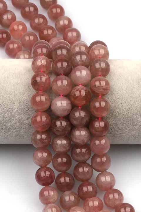 Madagaskar Pembe Kuvars Doğaltaş Dizi 12 mm Küre Kesim