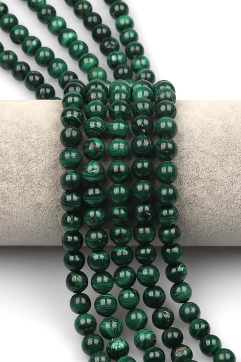 Malakit ( AB Kalite ) Doğaltaş Dizi 8 mm Küre Kesim